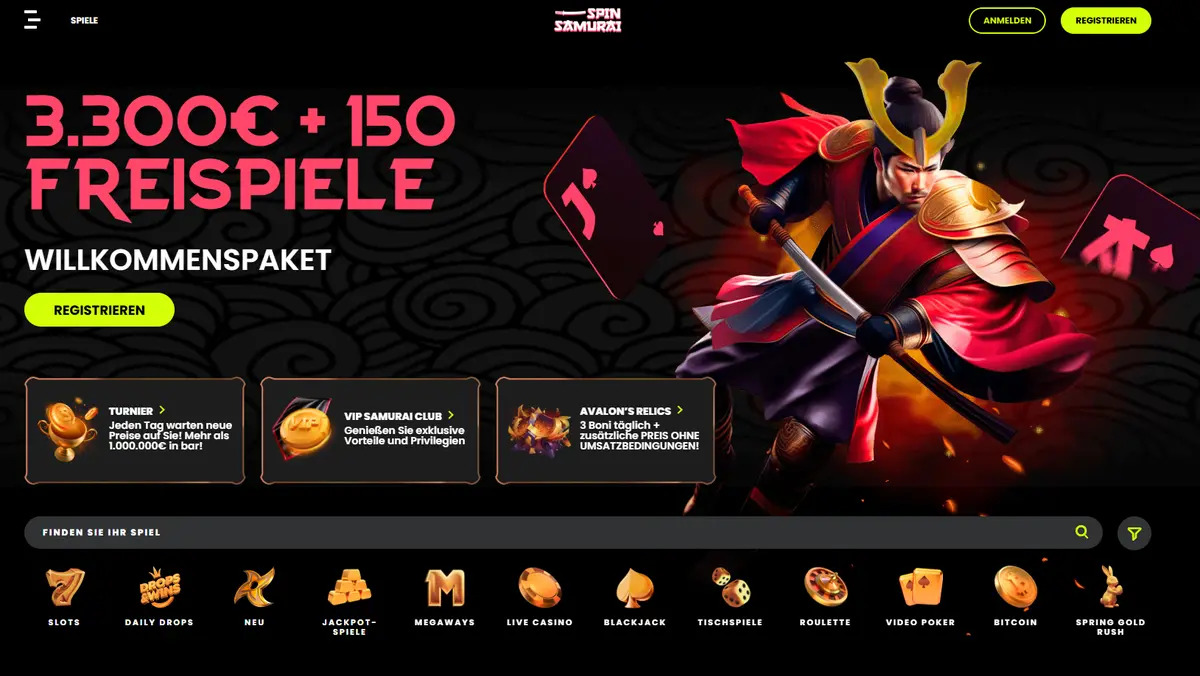 Spin Samurai Lastschrift Casino